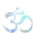 Watercolor decorative Om Aum Symbol Royalty Free Stock Photo