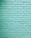 Blue aqua stone brick block pattern wall spray painted texture concrete background in retro style Royalty Free Stock Photo