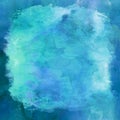 Blue Aqua Teal Watercolor Paper Background Royalty Free Stock Photo