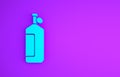 Blue Aqualung icon isolated on purple background. Oxygen tank for diver. Diving equipment. Extreme sport. Diving underwater