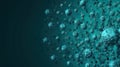 Blue Aquamarine Cartoon Virus on Rustic Texture Background for Medical Websites.
