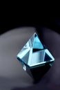 Blue aquamarine crystal pyramid Royalty Free Stock Photo