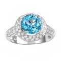 Diamond Topaz Halo Engagement Ring