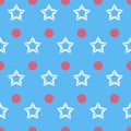 Blue aquamarine star, cute repeating illustration background seamless pattern