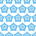 Blue aquamarine star, cute repeating illustration