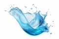 Blue aqueous liquid splash with ripples