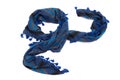 Blue arabic scarf isolated on white background