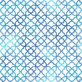 Blue Arabic style seamless pattern. Vector gradient blue oriental ornament on white background. Oriental traditional Royalty Free Stock Photo