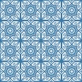Blue arabic tiles pattern