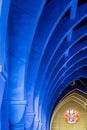 Blue Arches and Round Stained Glass