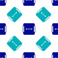 Blue Area measurement icon isolated seamless pattern on white background. Vector Royalty Free Stock Photo