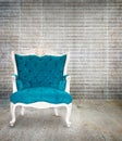 Blue armchair classical style in grunge