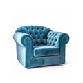 blue armchair highlighted on a white background Royalty Free Stock Photo