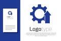 Blue Arrow growth gear business icon isolated on white background. Productivity icon. Logo design template element Royalty Free Stock Photo