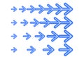 Blue arrow pointer turn right vector illustration for design elements.