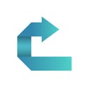 Blue arrow to turn right or left Icon symbol or button. Royalty Free Stock Photo