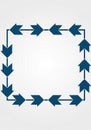 Blue arrows form a square pattern on a light gray background. The arrows point in an Royalty Free Stock Photo