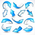 Blue arrows. Vector illustration