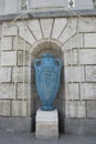 Blue art nouveau decorative vase in the Stadtpark in Vienna