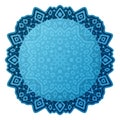 Blue art with tribal pattern and copy space