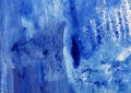 Blue artistic abstract painted texture, grunge painting, decorative blue painting, random brush strokes Royalty Free Stock Photo