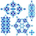Blue artistic ottoman seamless pattern series sixty four