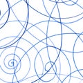 Blue Artistic Scribble Illustration. Tangled Royalty Free Stock Photo