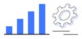 Growth Chart with Bar Graph and Gear Representing Progress and Optimization Royalty Free Stock Photo