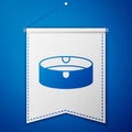 Blue Ashtray icon isolated on blue background. White pennant template. Vector Royalty Free Stock Photo