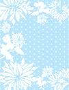 Blue Asian flowers background