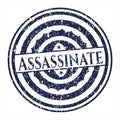 Blue Assassinate distressed grunge seal.  EPS10 Royalty Free Stock Photo