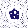 Blue Asteroid icon isolated on white background. Abstract circle random dots. Vector