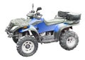 blue atv quad bike isolated on white Royalty Free Stock Photo