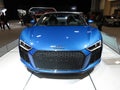 Blue Audi R8 Spyder Convertible Hood