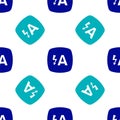 Blue Auto flash icon isolated seamless pattern on white background. Automatic flash. Vector Royalty Free Stock Photo