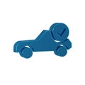 Blue Auto service check automotive icon isolated on transparent background. Car service.