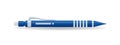 Blue automatic pencil with metal elements cartoon