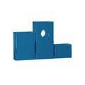 Blue Award over sports winner podium icon isolated on transparent background.