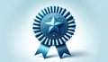 Blue Award Ribbon Illustration, Achievement Concept Royalty Free Stock Photo