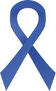 Blue awareness ribbon. Colorectal cancer, child abuse prevention symbol