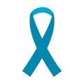 Blue awareness ribbon. Disease symbol.