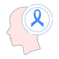 Blue awareness ribbon icon