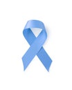 Blue awareness ribbon isolated on white background