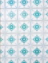Blue azulejos, old tiles in the Old Town of Lisbon, Portugal Royalty Free Stock Photo