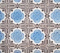 Blue azulejos, old tiles in the Old Town of Lisbon, Portugal Royalty Free Stock Photo