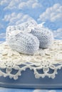 Blue Baby Booties for Boy Royalty Free Stock Photo