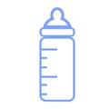 Blue baby bottle icon on white background. Royalty Free Stock Photo