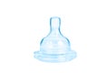 Blue baby bottle pacifier Royalty Free Stock Photo