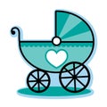 Blue baby boy carriage buggy Royalty Free Stock Photo