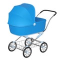 Blue baby carriage - cradle for newborn boy